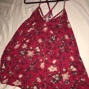 Pink flower tank top